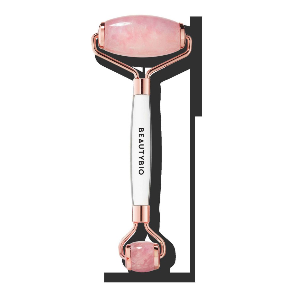 Skincare Tools * | Rose Quartz De-Puffing Facial Roller Beautybio Clearance Sale