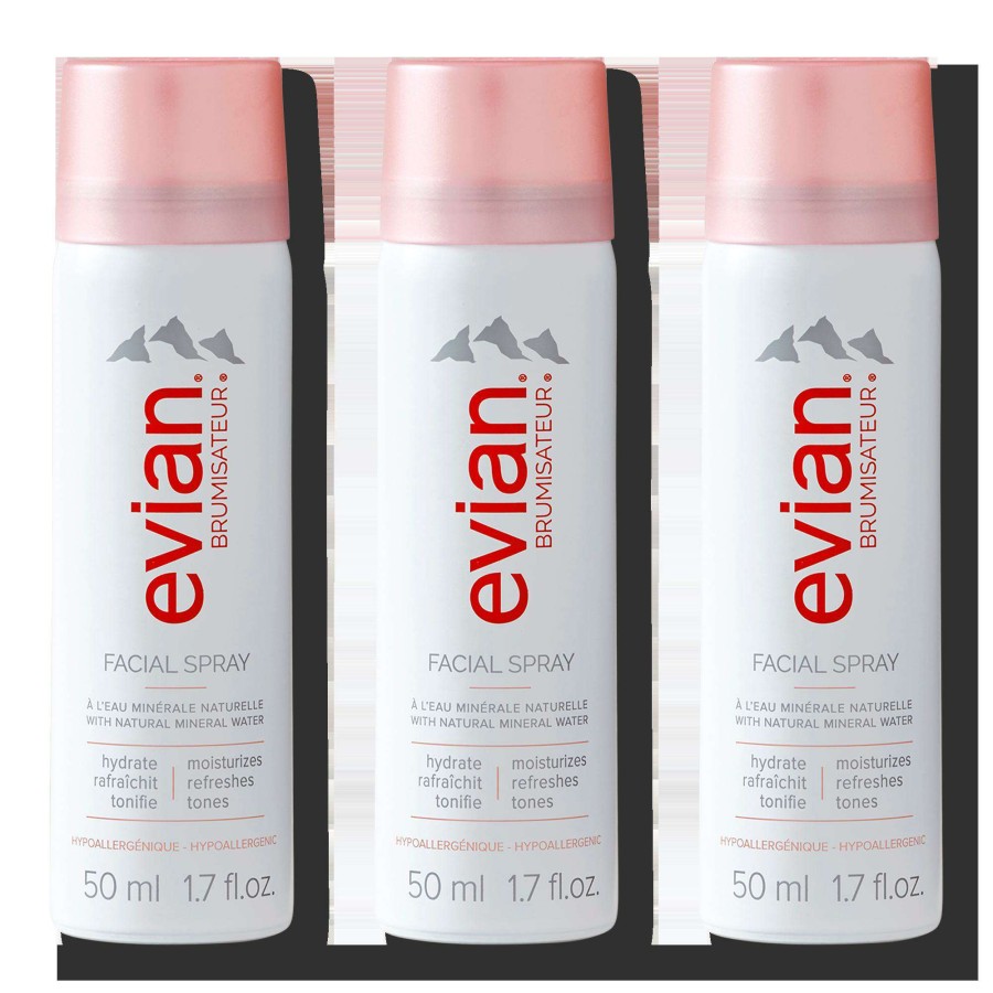 Moisturizers * | Natural Mineral Water Facial Spray Travel Trio Evian Mineral Spray Lower Prices