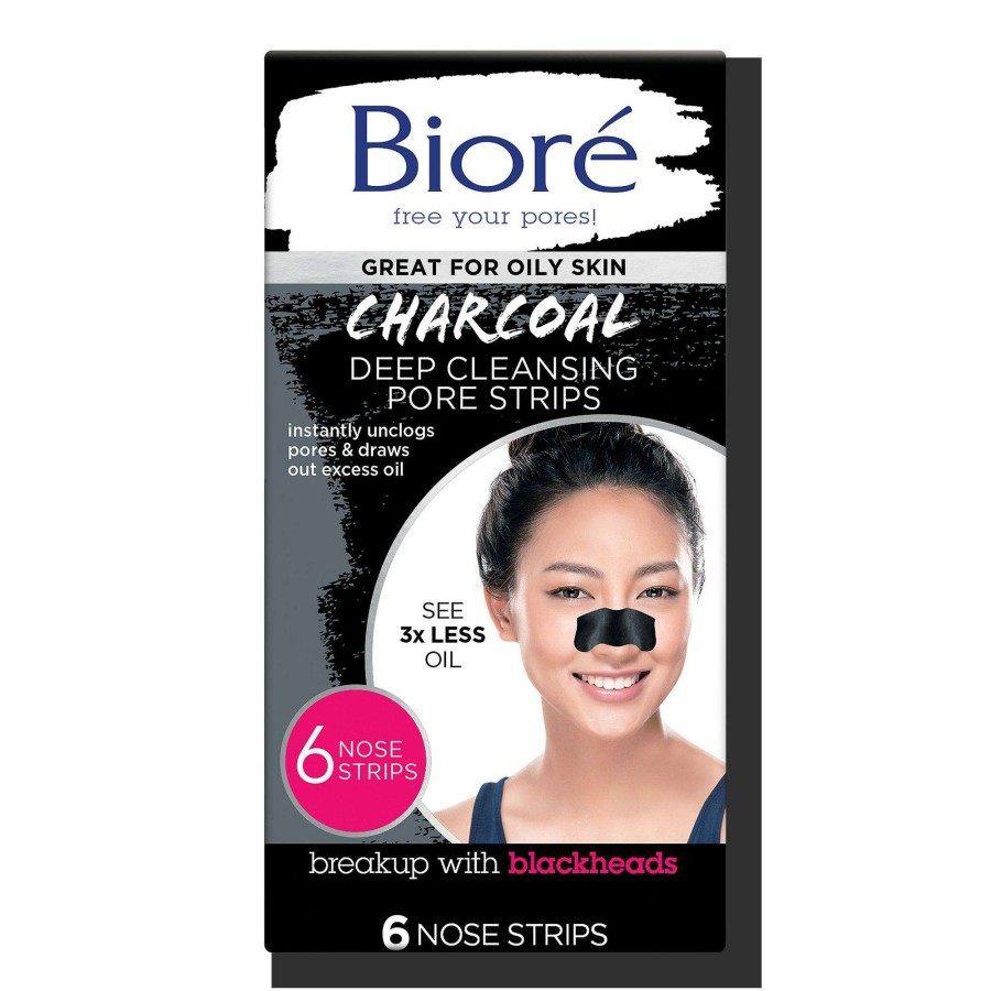 Treatment & Serums * | Deep Cleansing Charcoal Pore Strips Biore Online Store