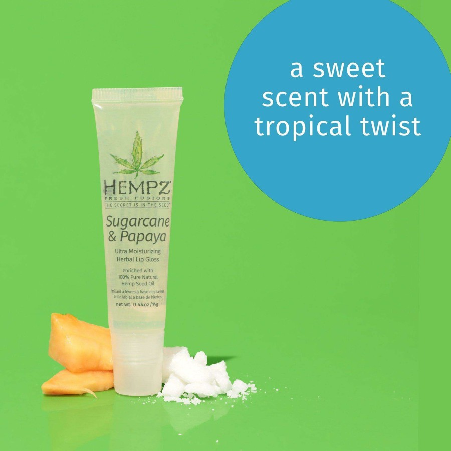 Moisturizers * | Sugarcane & Papaya Exfoliating Herbal Lip Gloss Hempz Online Store