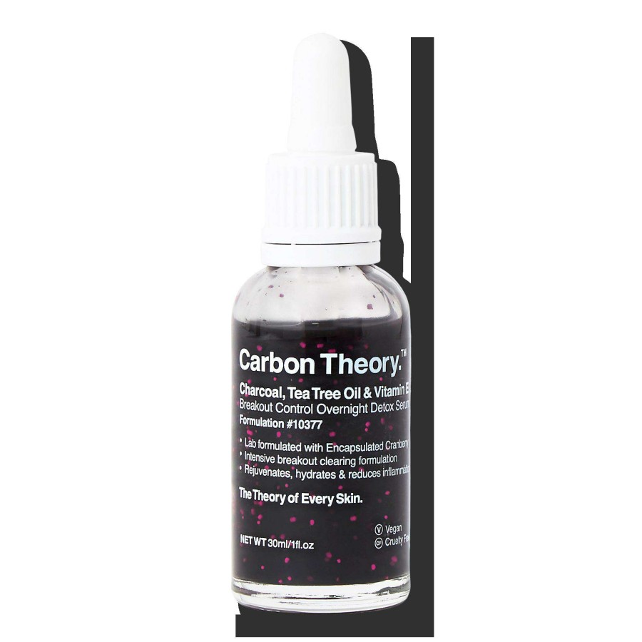 Skin Care * | Charcoal, Tea Tree Oil & Vitamin E Overnight Detox Serum Carbon Theory. Lower Prices