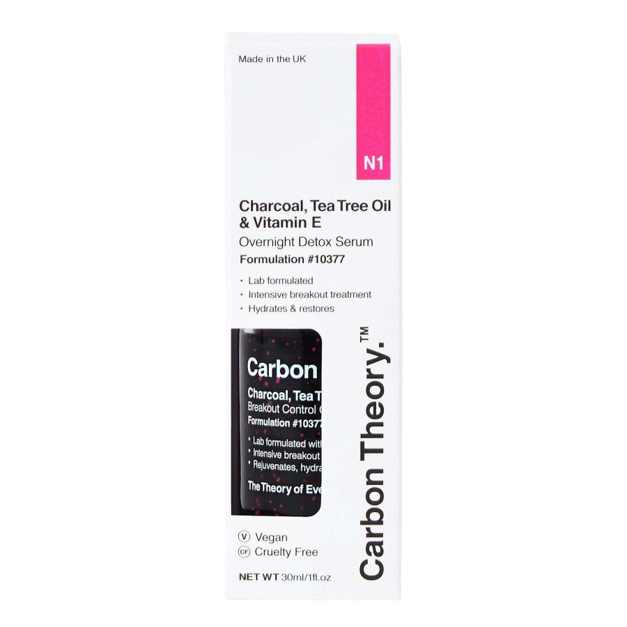 Skin Care * | Charcoal, Tea Tree Oil & Vitamin E Overnight Detox Serum Carbon Theory. Lower Prices