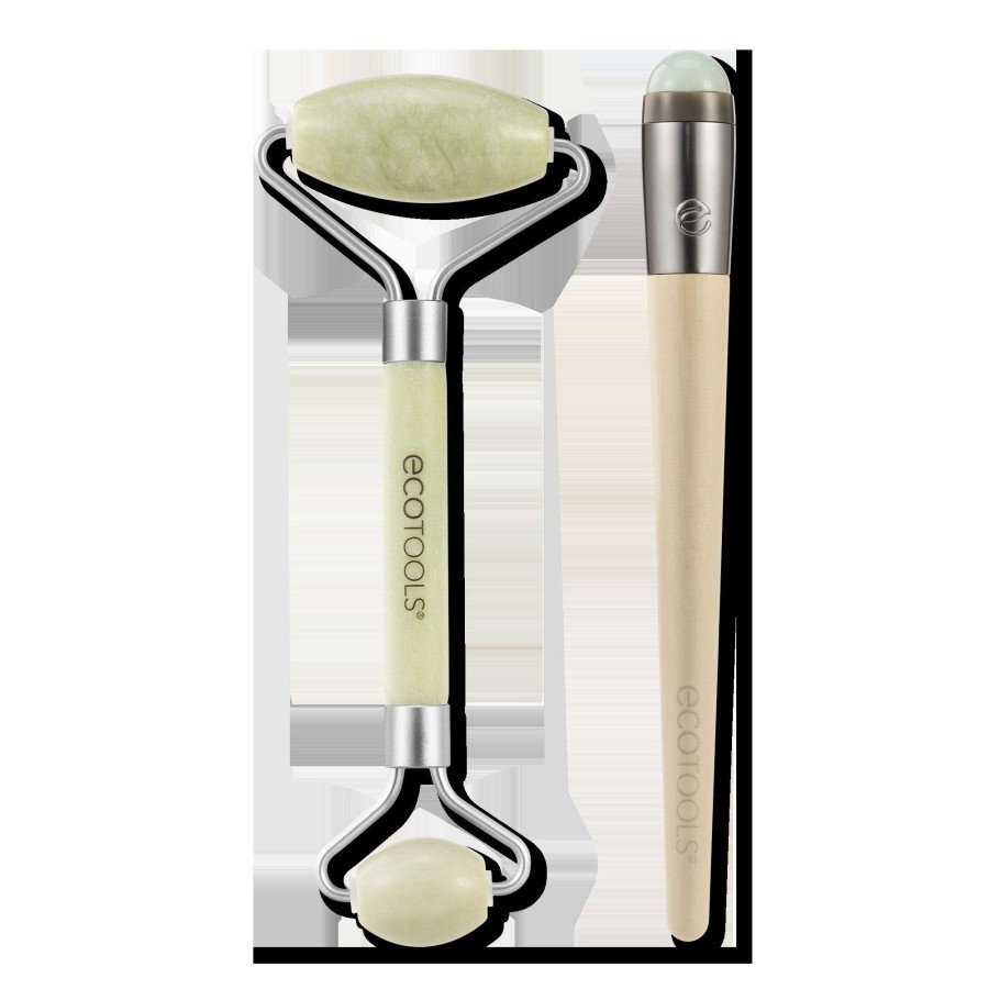 Skincare Tools * | Jade Facial Roller & Under Eye Massager Duo Ecotools Cheap Online